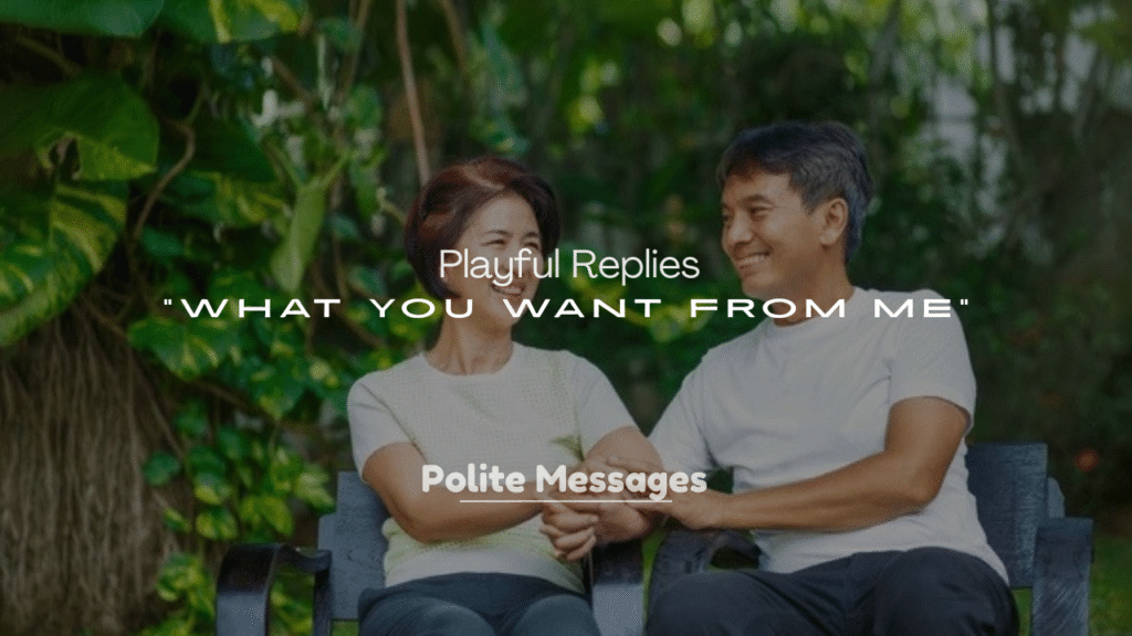 250+ Playful Replies to “What You Want From Me”